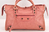 Authentic BALENCIAGA Classic The City 2Way Hand Bag Leather 115747 Pink 2333M