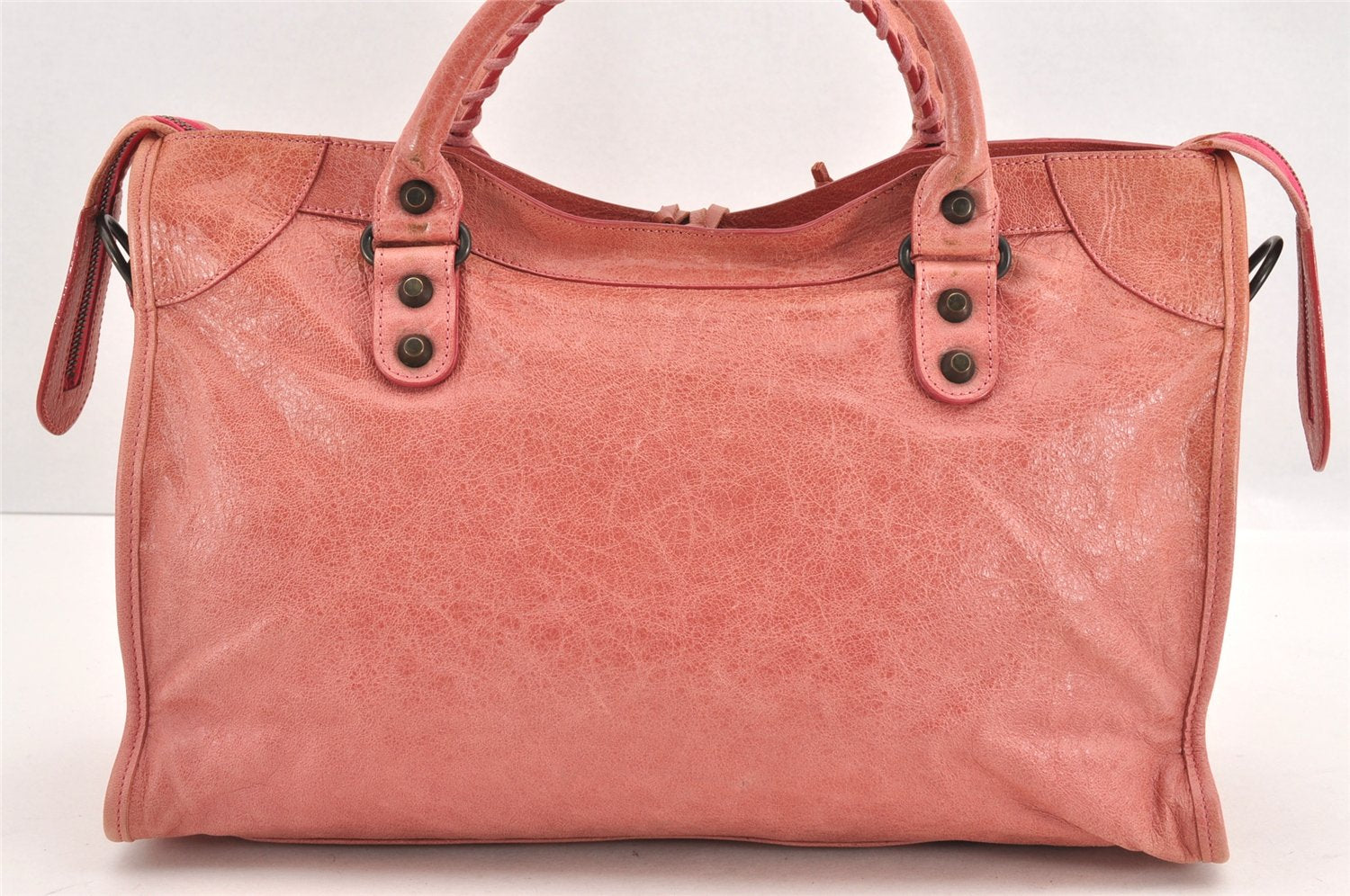 Authentic BALENCIAGA Classic The City 2Way Hand Bag Leather 115747 Pink 2333M