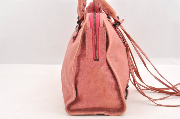 Authentic BALENCIAGA Classic The City 2Way Hand Bag Leather 115747 Pink 2333M