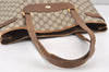 Authentic GUCCI Vintage Shoulder Tote Bag GG PVC Leather Brown 2334K