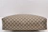 Authentic GUCCI Vintage Shoulder Tote Bag GG PVC Leather Brown 2334K