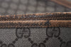 Authentic GUCCI Vintage Shoulder Tote Bag GG PVC Leather Brown 2334K