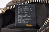 Authentic FENDI Zucchino Hand Boston Bag Purse PVC Leather Gold Black 2335I