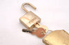 Authentic FENDI Zucchino Hand Boston Bag Purse PVC Leather Gold Black 2335I
