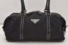 Authentic PRADA Nylon Tessuto Leather Shoulder Hand Bag Purse Black 2335J