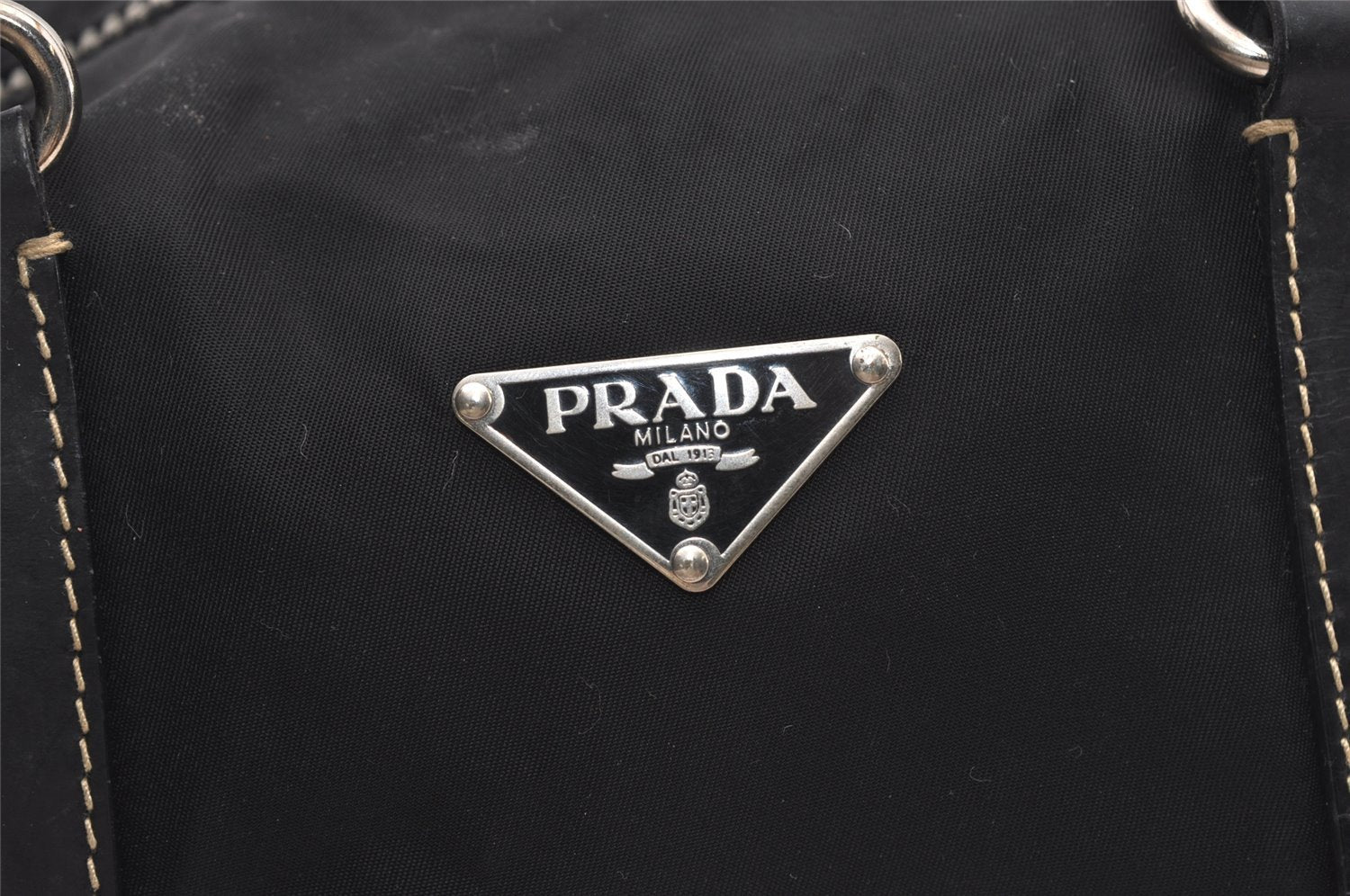 Authentic PRADA Nylon Tessuto Leather Shoulder Hand Bag Purse Black 2335J