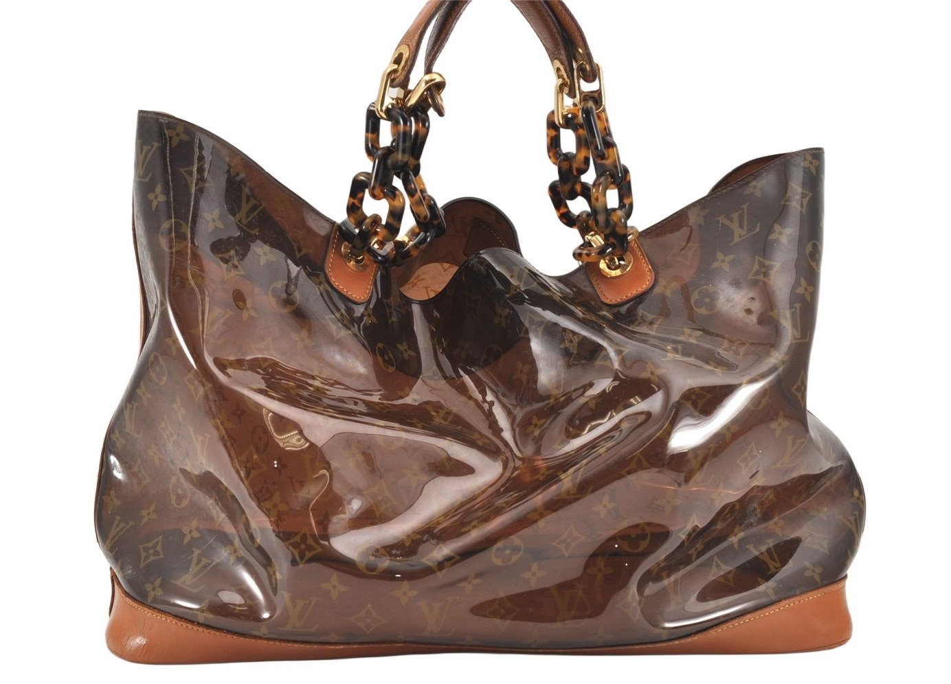 Authentic Louis Vuitton Monogram Vinyl Cabas Ambre GM Tote Bag M92500 LV 2335K