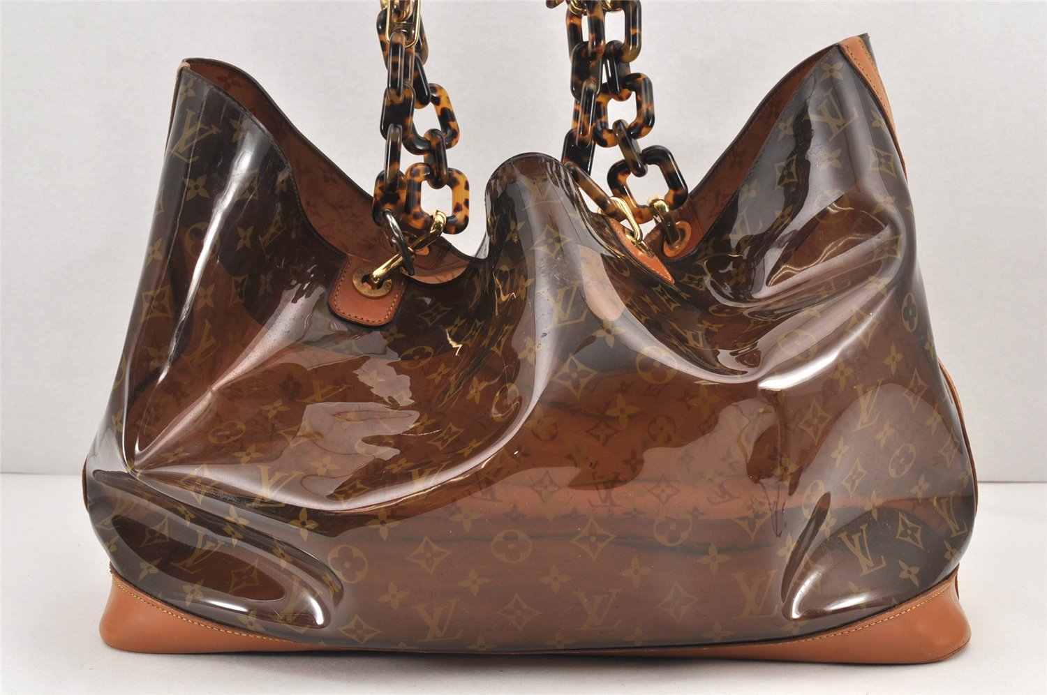 Authentic Louis Vuitton Monogram Vinyl Cabas Ambre GM Tote Bag M92500 LV 2335K