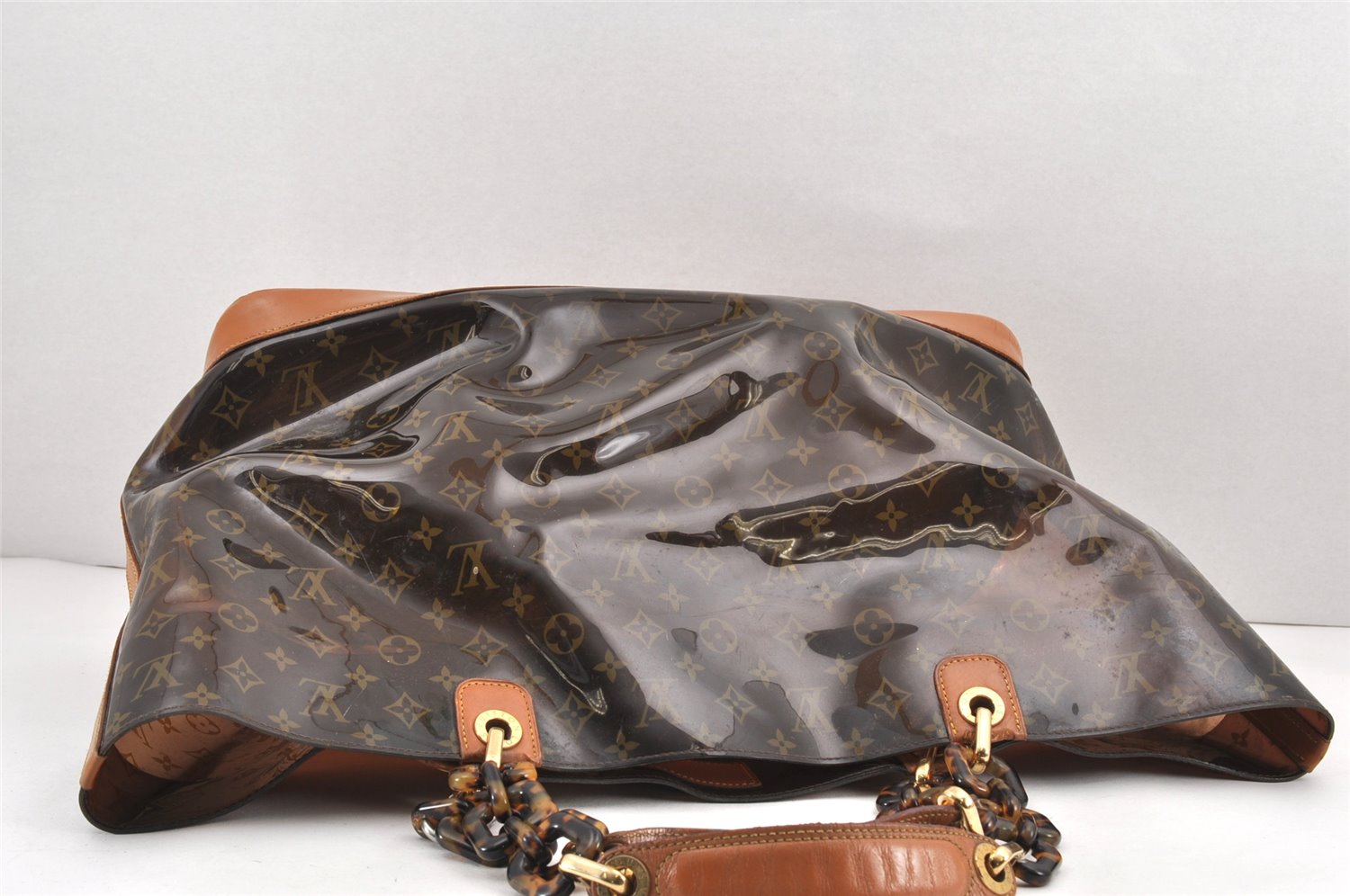 Authentic Louis Vuitton Monogram Vinyl Cabas Ambre GM Tote Bag M92500 LV 2335K