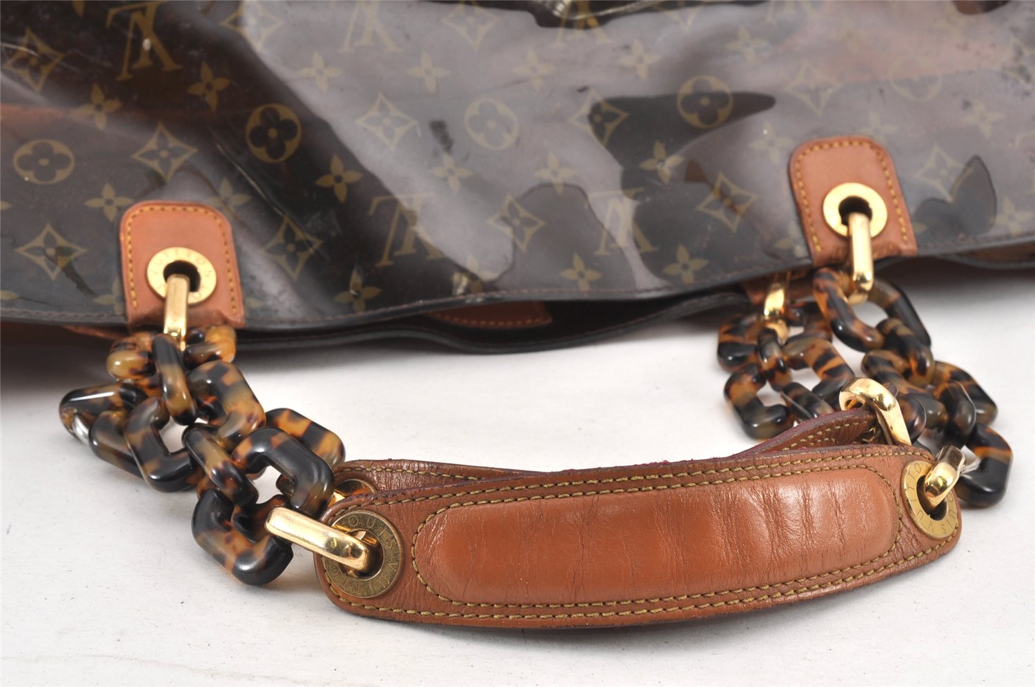 Authentic Louis Vuitton Monogram Vinyl Cabas Ambre GM Tote Bag M92500 LV 2335K