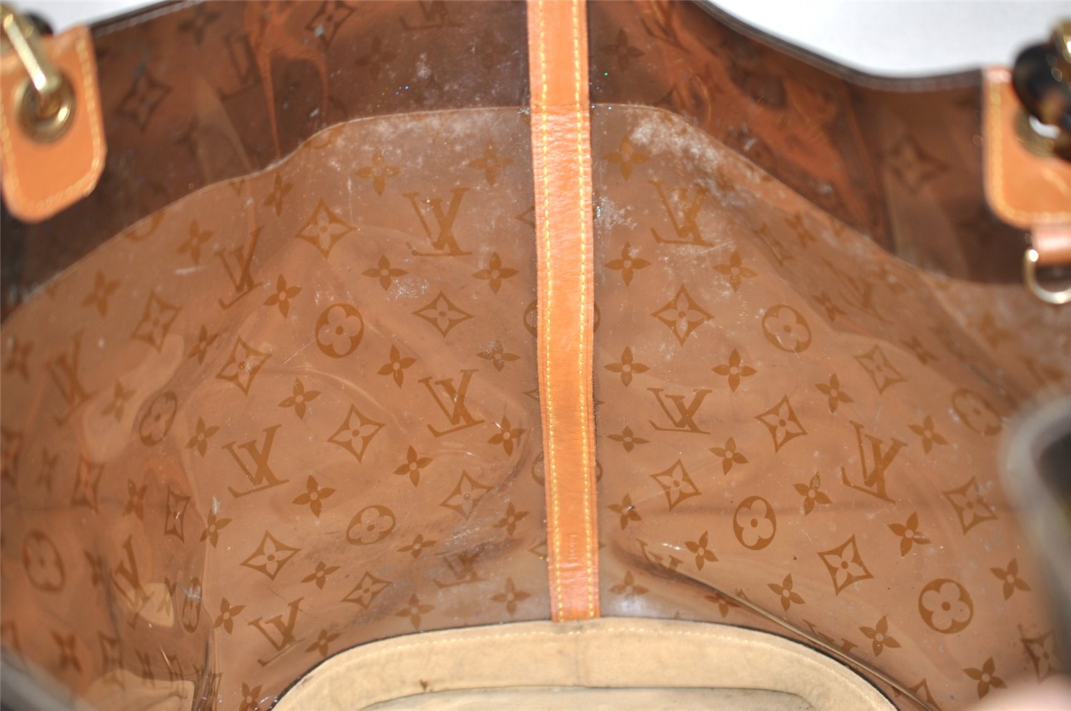 Authentic Louis Vuitton Monogram Vinyl Cabas Ambre GM Tote Bag M92500 LV 2335K