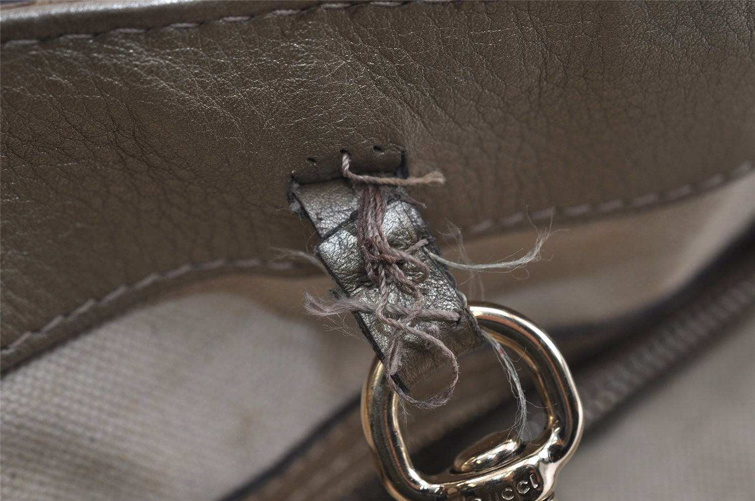 Authentic GUCCI Bamboo Bella Shoulder Bag GG Canvas Leather 269945 Brown 2336I