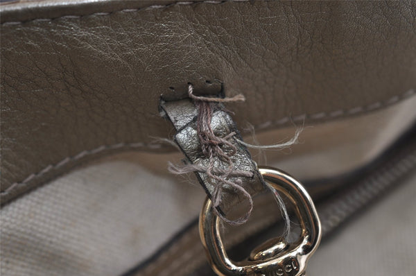 Authentic GUCCI Bamboo Bella Shoulder Bag GG Canvas Leather 269945 Brown 2336I