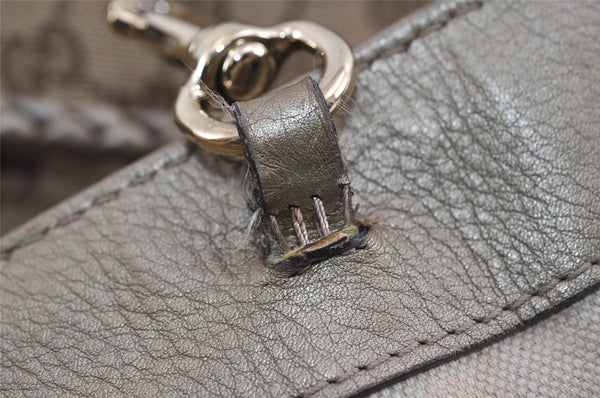 Authentic GUCCI Bamboo Bella Shoulder Bag GG Canvas Leather 269945 Brown 2336I