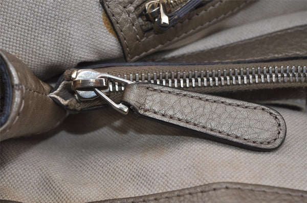 Authentic GUCCI Bamboo Bella Shoulder Bag GG Canvas Leather 269945 Brown 2336I