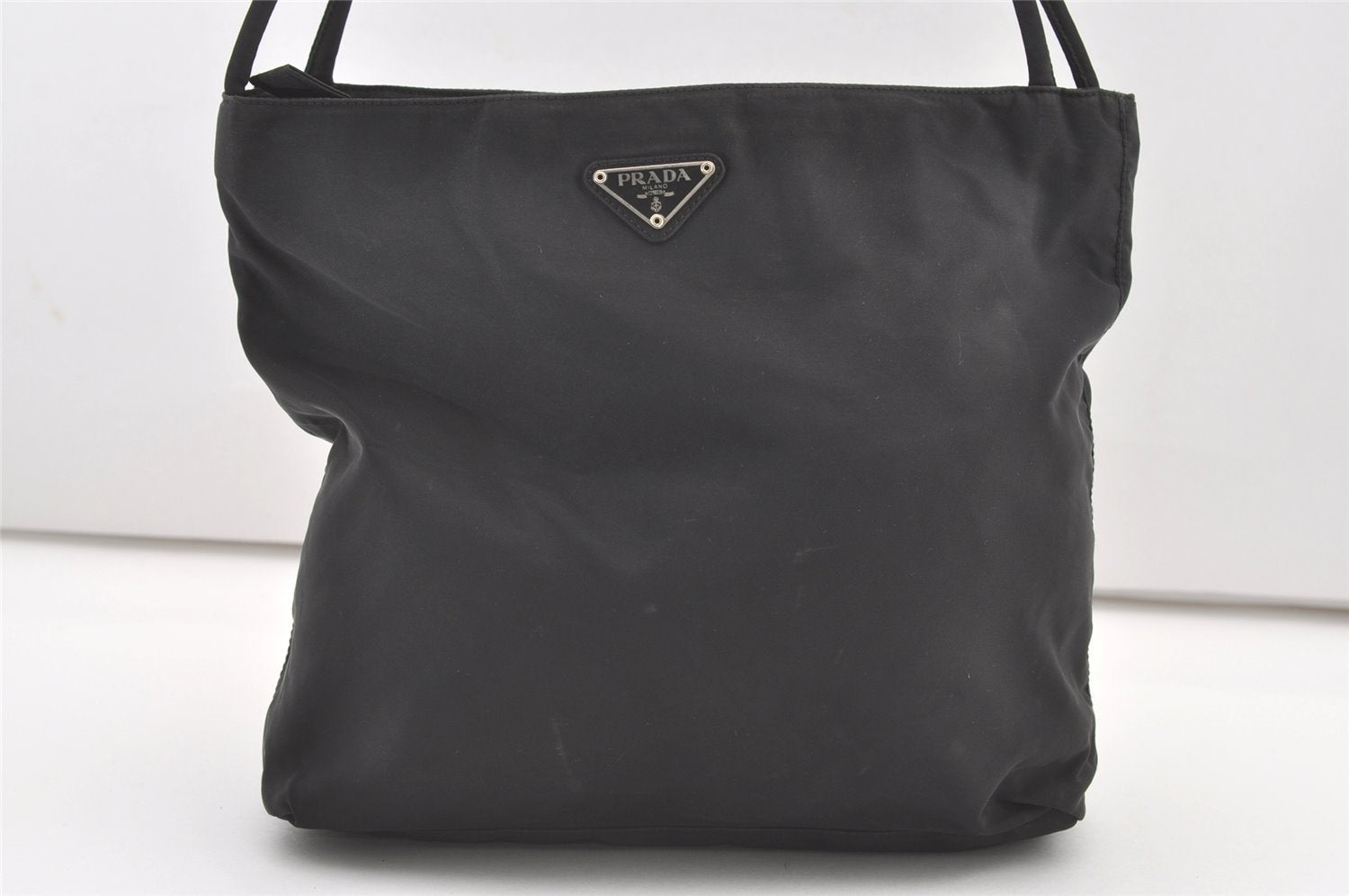 Authentic PRADA Vintage Nylon Tessuto Shoulder Hand Bag Purse Black Junk 2338J