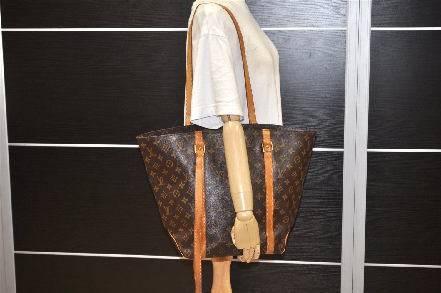 Authentic Louis Vuitton Monogram Sac Shopping PM Tote Bag M51108 LV Junk 2338K