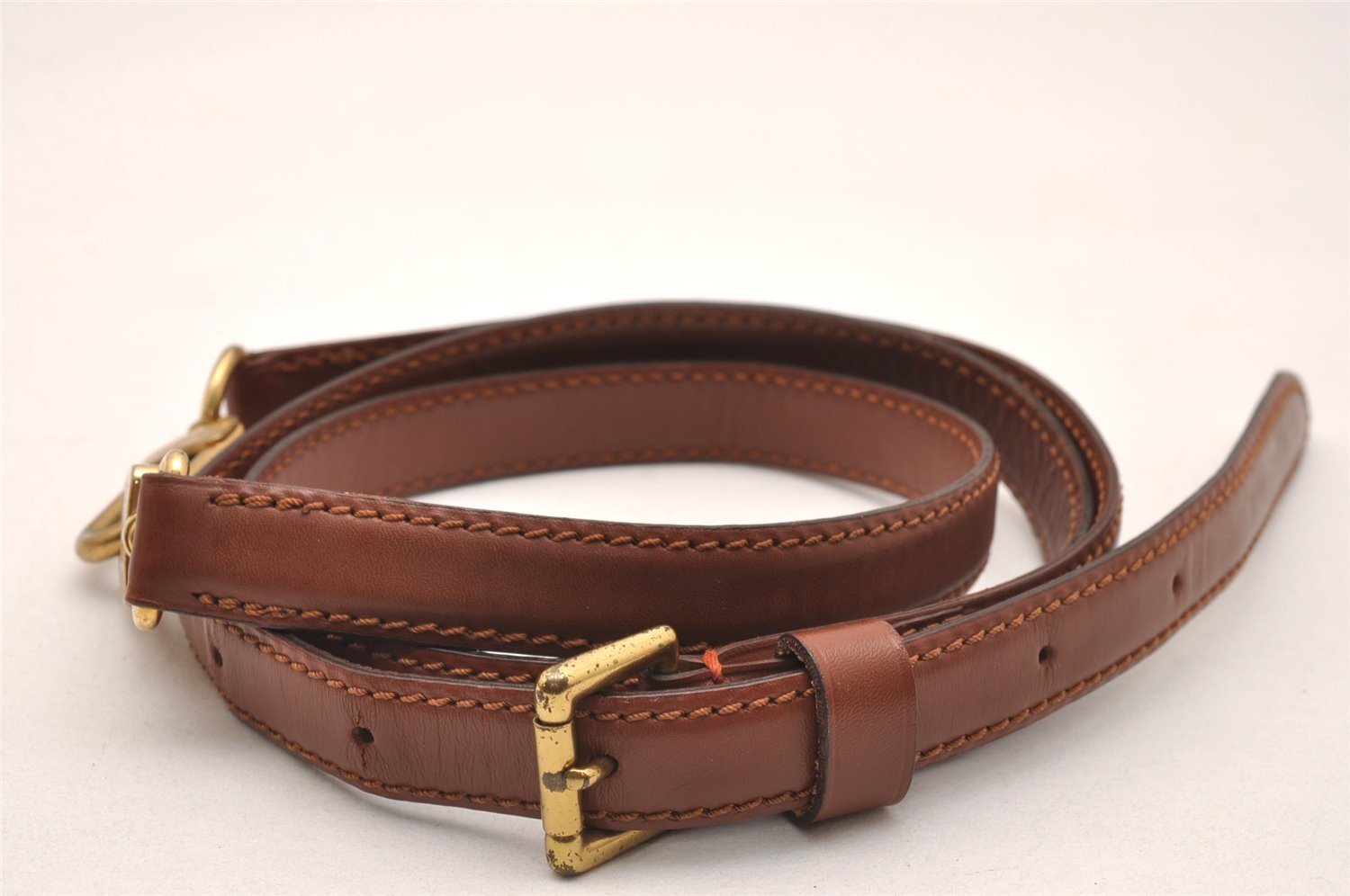 Authentic Louis Vuitton Leather Shoulder Strap Brown 39-45.9