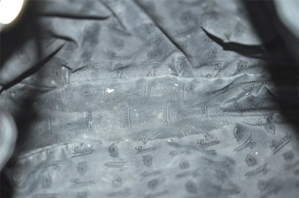 Authentic GUCCI Guccissima Charlotte Shoulder Bag GG Leather 203503 Black 2340I