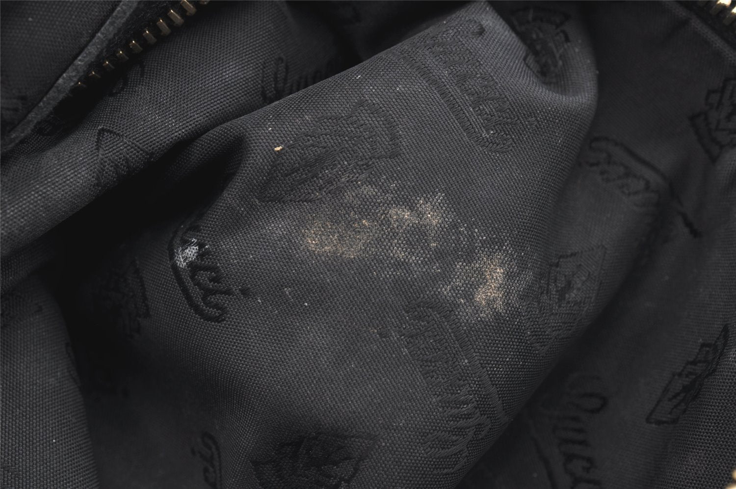 Authentic GUCCI Guccissima Charlotte Shoulder Bag GG Leather 203503 Black 2340I