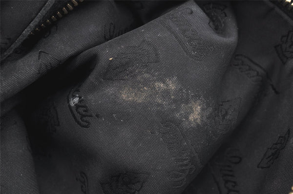 Authentic GUCCI Guccissima Charlotte Shoulder Bag GG Leather 203503 Black 2340I