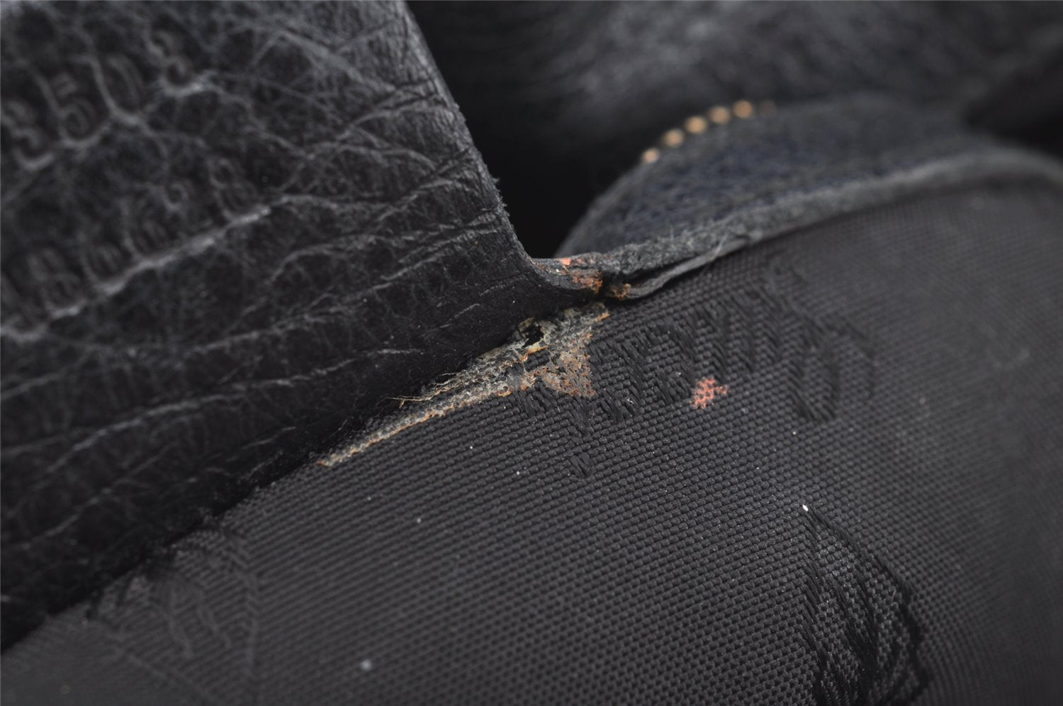 Authentic GUCCI Guccissima Charlotte Shoulder Bag GG Leather 203503 Black 2340I