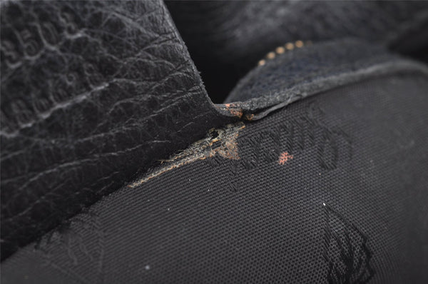 Authentic GUCCI Guccissima Charlotte Shoulder Bag GG Leather 203503 Black 2340I