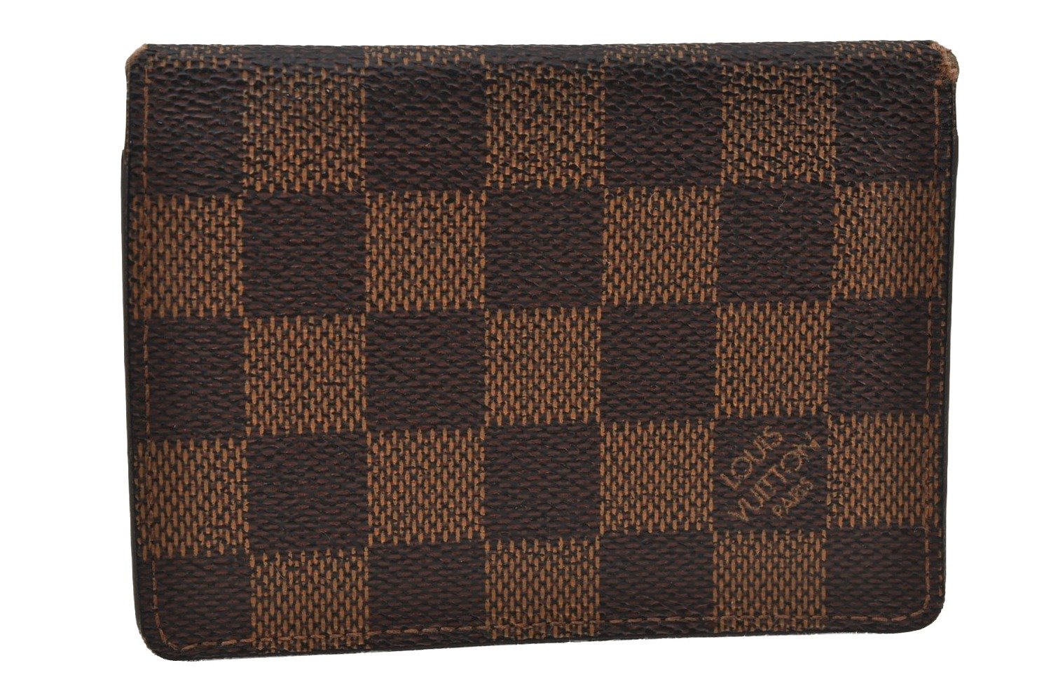 Authentic Louis Vuitton Damier Porte 2 Cartes Vertical Card Case N60533 LV 2340J