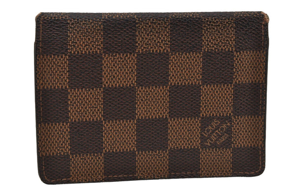 Authentic Louis Vuitton Damier Porte 2 Cartes Vertical Card Case N60533 LV 2340J