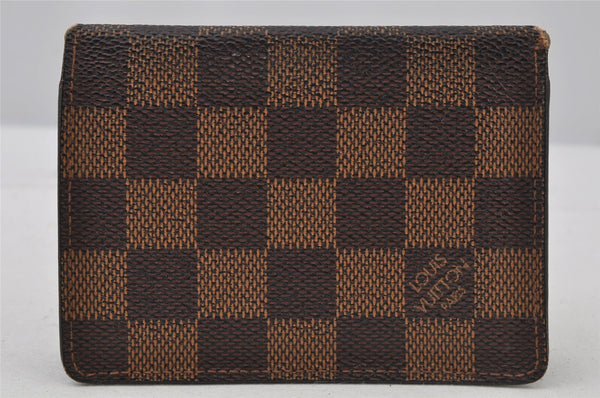 Authentic Louis Vuitton Damier Porte 2 Cartes Vertical Card Case N60533 LV 2340J