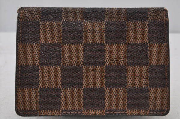 Authentic Louis Vuitton Damier Porte 2 Cartes Vertical Card Case N60533 LV 2340J
