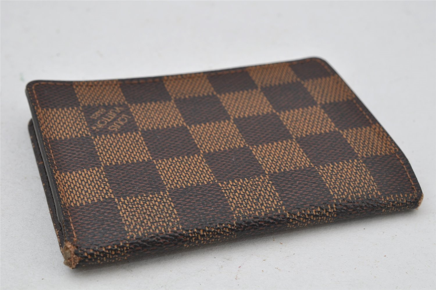 Authentic Louis Vuitton Damier Porte 2 Cartes Vertical Card Case N60533 LV 2340J