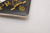 Authentic PRADA Vintage Metal Logo Key Ring Charm Silver Plating Black 2341J