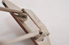 Authentic PRADA Vintage Metal Logo Key Ring Charm Silver Plating Black 2341J