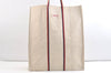 Authentic GUCCI Ouroboros Logo Tote Hand Bag Canvas 484690 White 2341K