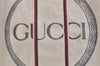 Authentic GUCCI Ouroboros Logo Tote Hand Bag Canvas 484690 White 2341K