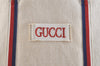 Authentic GUCCI Ouroboros Logo Tote Hand Bag Canvas 484690 White 2341K