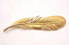 Authentic Christian Dior Rhinestone Feather Motif Brooch Gold Tone CD Box 2342J