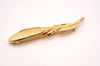 Authentic Christian Dior Rhinestone Feather Motif Brooch Gold Tone CD Box 2342J