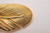 Authentic Christian Dior Rhinestone Feather Motif Brooch Gold Tone CD Box 2342J