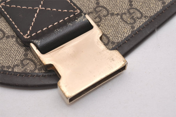 Authentic GUCCI Shoulder Cross Body Bag GG PVC Leather 201732 Brown 2343I