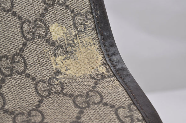 Authentic GUCCI Shoulder Cross Body Bag GG PVC Leather 201732 Brown 2343I