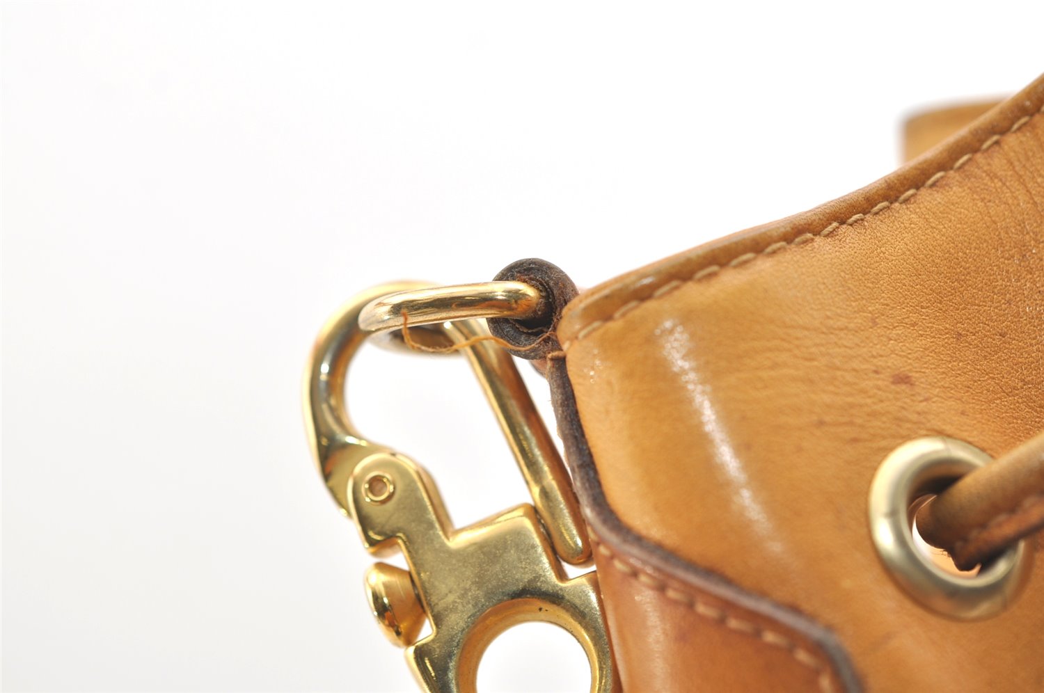 Authentic GUCCI Micro GG PVC Leather Shoulder Cross Drawstring Bag Beige 2343K