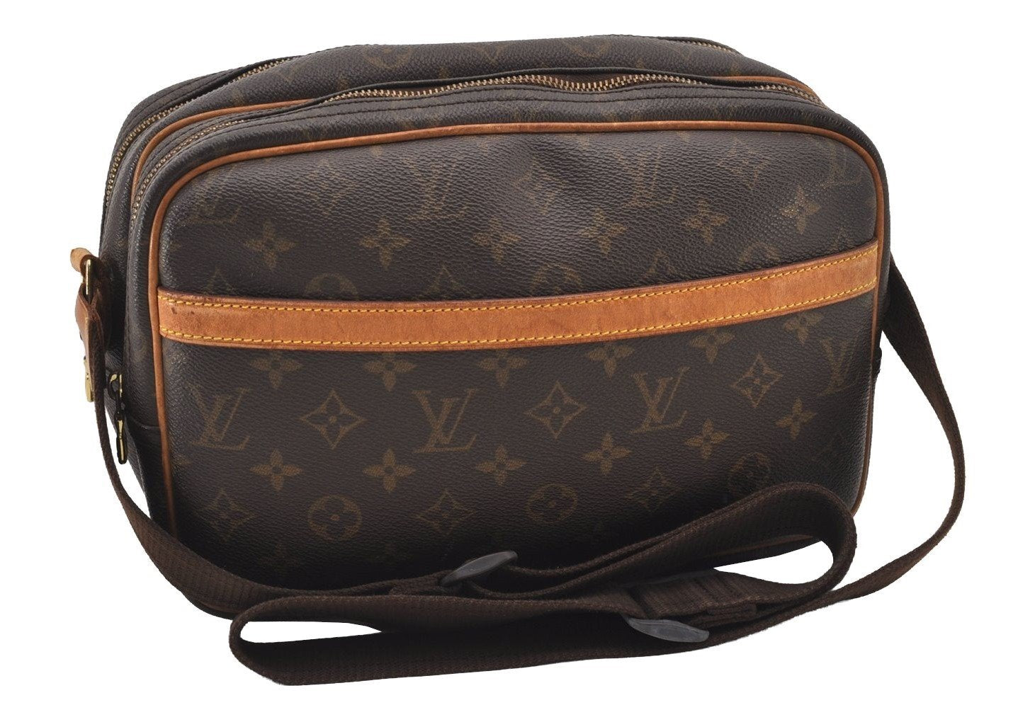 Authentic Louis Vuitton Monogram Reporter PM Shoulder Cross Bag M45254 LV 2344J