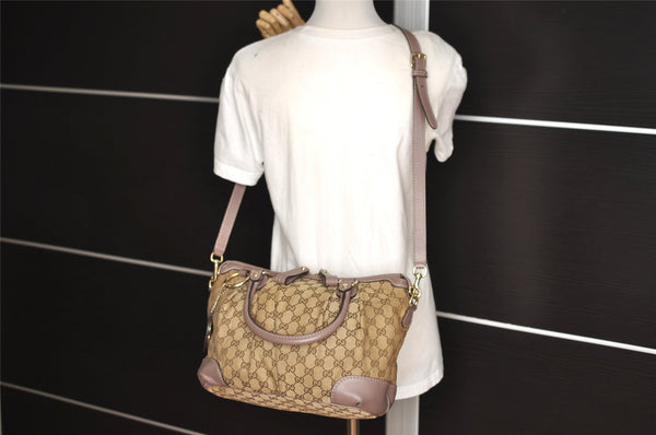 Authentic GUCCI Sukey 2Way Tote Hand Bag GG Canvas Leather 247902 Brown 2345I