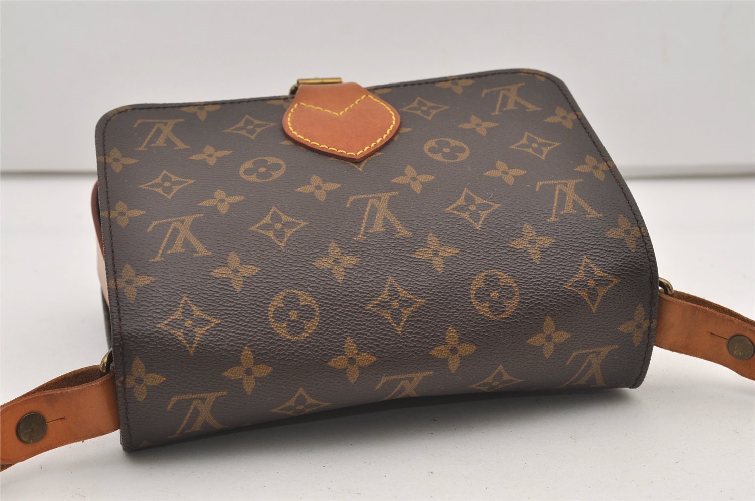 Authentic Louis Vuitton Monogram Cartouchiere MM M51253 Shoulder Cross Bag 2345J