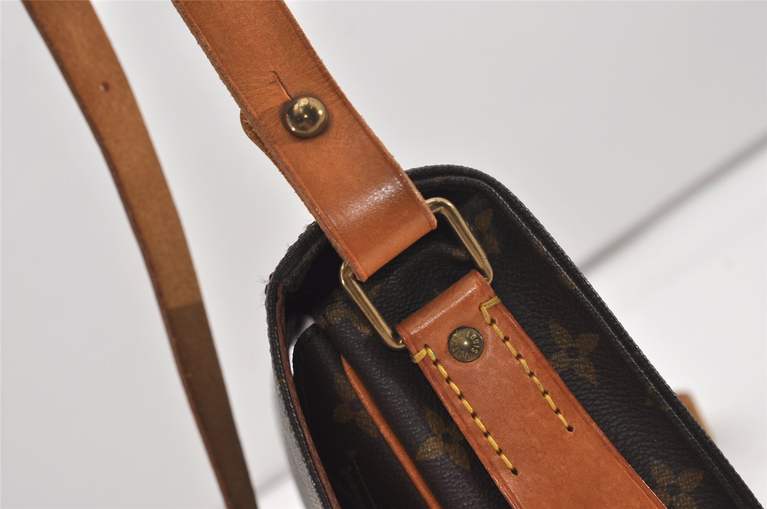 Authentic Louis Vuitton Monogram Cartouchiere MM M51253 Shoulder Cross Bag 2345J