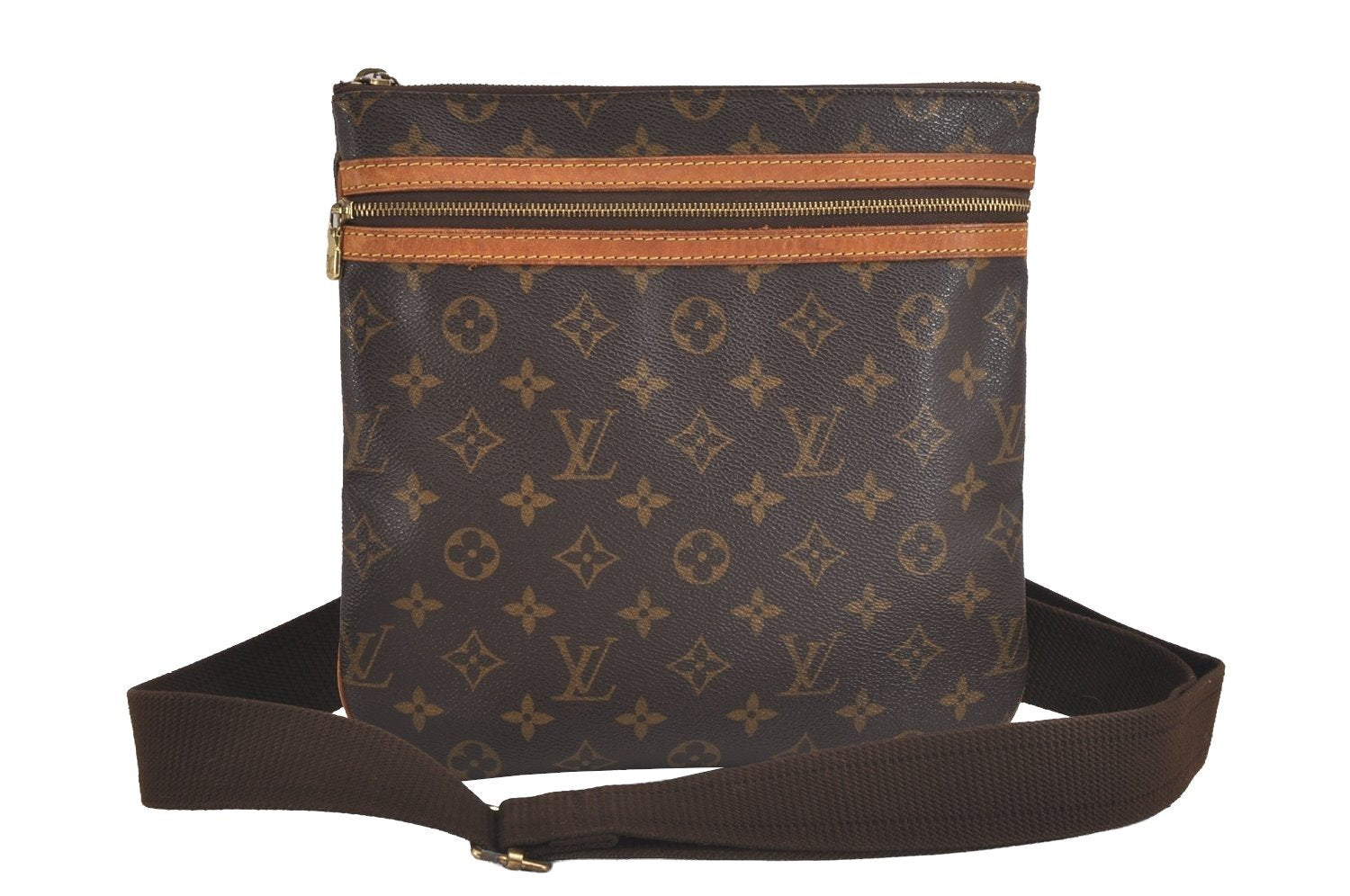 Auth Louis Vuitton Monogram Pochette Bosphore Shoulder Cross Bag M40044 LV 2347J