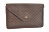 Authentic CELINE Macadam Blason Pattern Clutch Bag Purse PVC Leather Brown 2349K