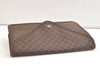 Authentic CELINE Macadam Blason Pattern Clutch Bag Purse PVC Leather Brown 2349K